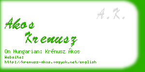 akos krenusz business card